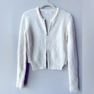 A.L.C. Alpaca Double Zip Sweater, Ivory, Extra Small